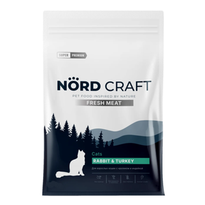 Сухой корм Nord Craft Adult cats Rabbit & Turkey для взрослых кошек с кроликом и индейкой