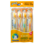 Набор зубных щеток c наночастицами золота (сверхтонкая двойная щетина средней и мягкой жесткости) Dental Care Nano Gold Toothbrush Set 4шт