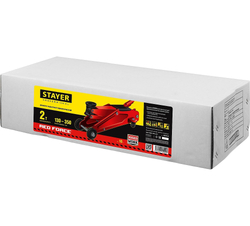 STAYER R-28 RED FORCE, 2 т, 130 - 350 мм, подкатной домкрат для легковых а/м, Professional (43153-2)