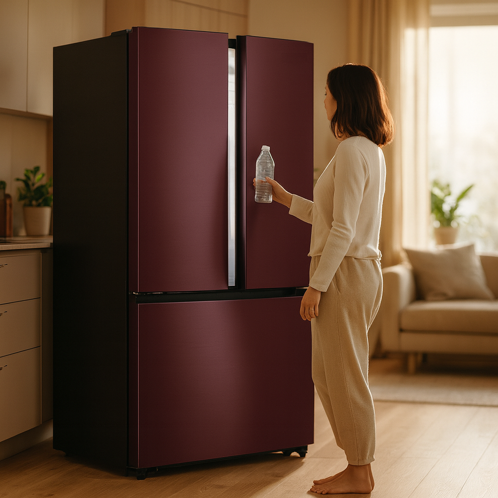 Холодильник GENCOOL GDM-717RR, бордовый, 600 литров, French Door