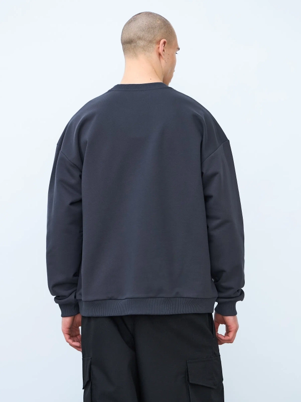 Свитшот оверсайз, без начеса (графит)