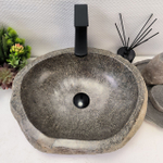 Раковина из речного камня RS-64120 (48*38*15) 0122