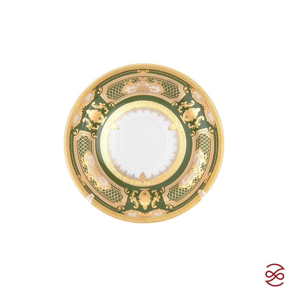 Набор блюдец Falkenporzellan Donna Green gold (6 шт)