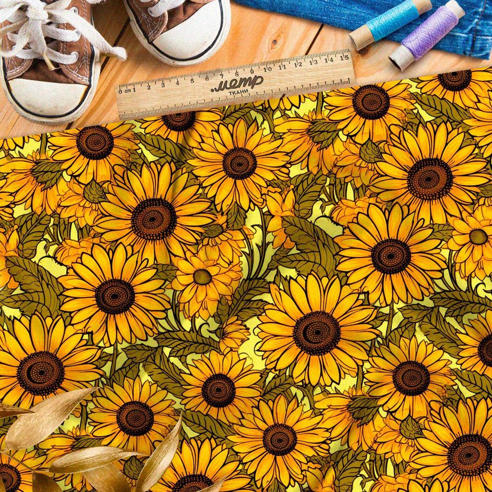 Ткань Ниагара Софт поле подсолнухов