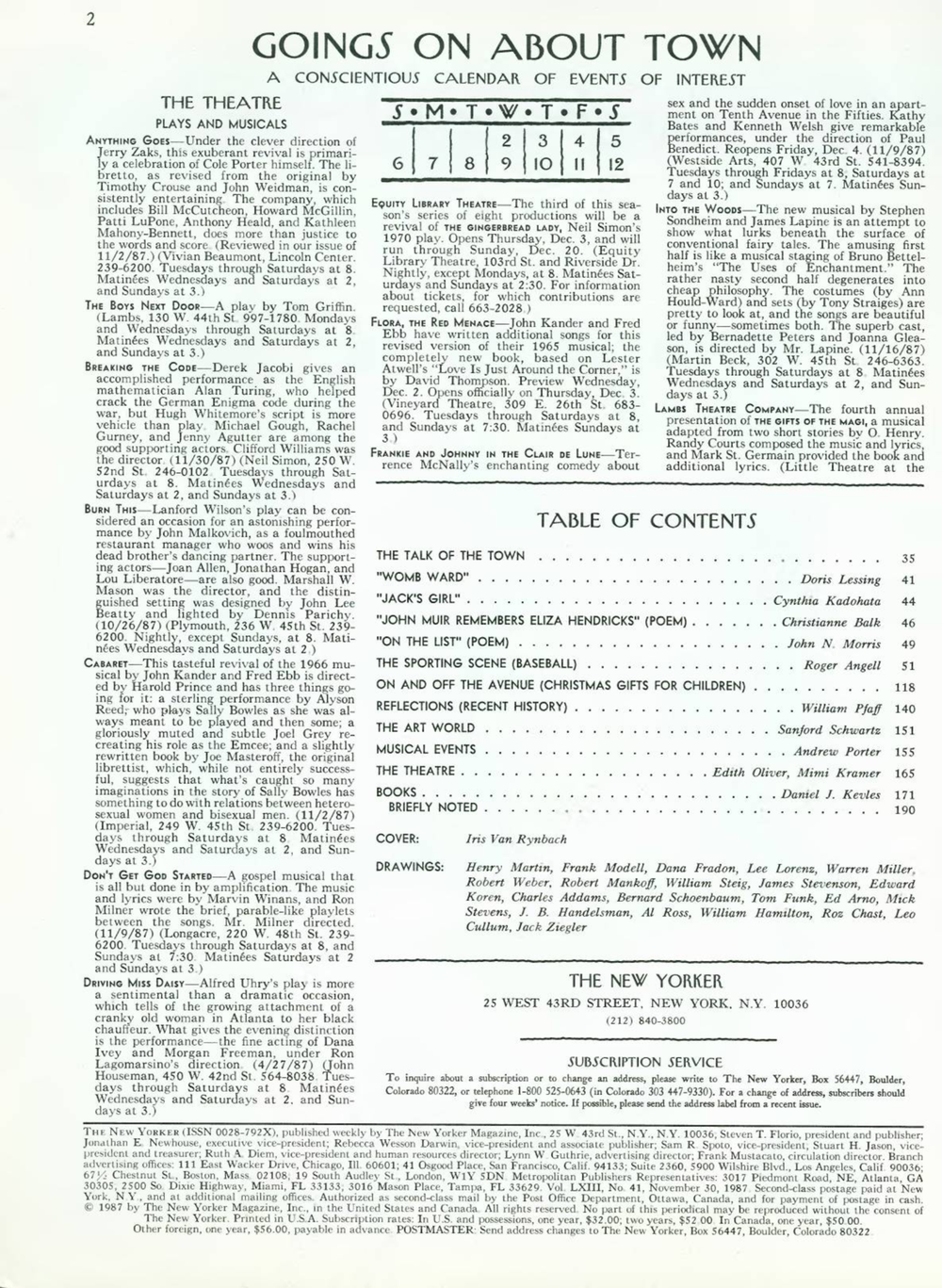 Журнал The New Yorker 07-12-1987