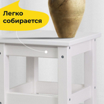 Табурет деревянный Одвар белый для кухни из массива сосны, 33х33 см