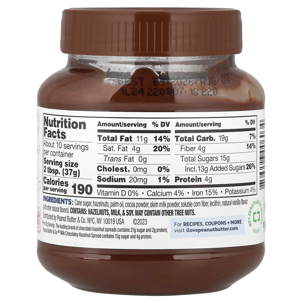 Peanut Butter & Co., Спред из фундука, молочный шоколад и фундук, 369 г (13 унций)