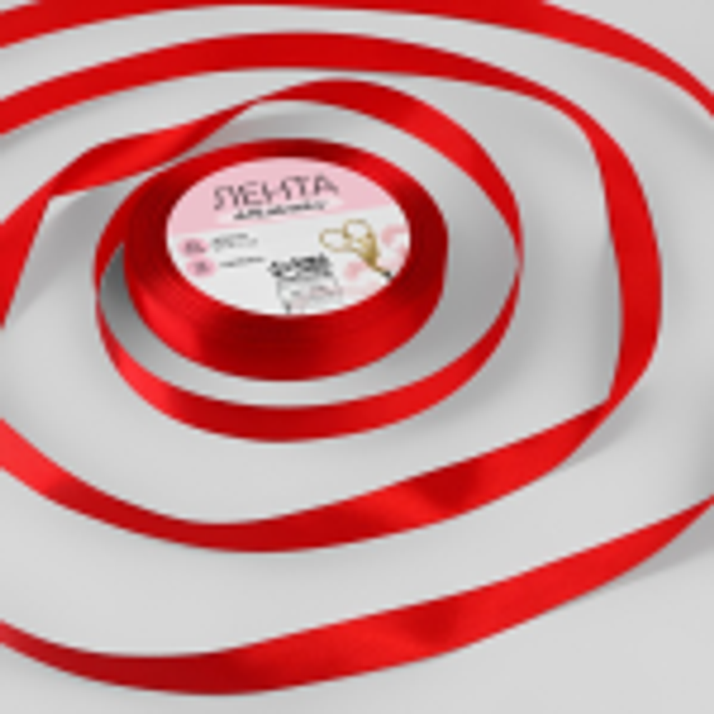 Лента атласная 20мм*25ярд красный