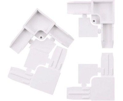 Соединительный уголок для москитного профиля, пластик, белый (комплект 4шт)