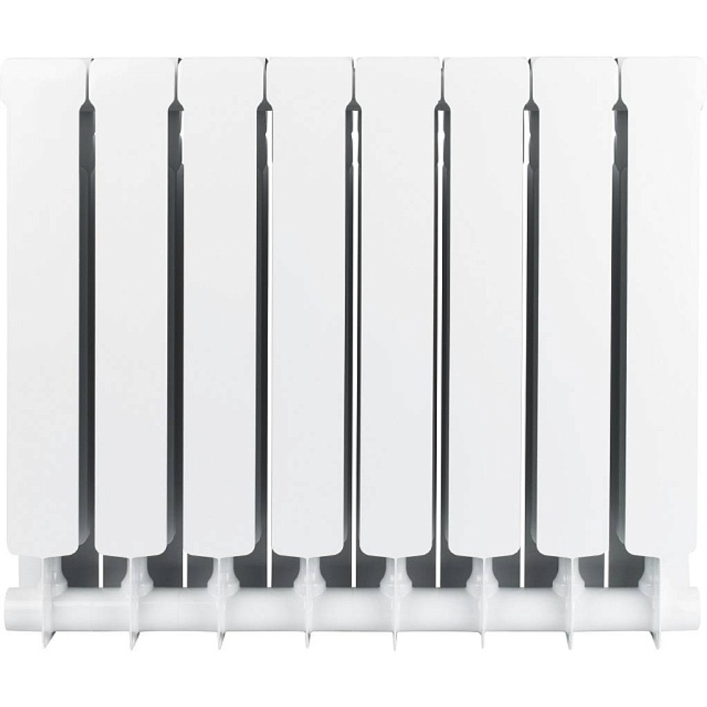 Радиатор биметаллический STOUT Space 500 - 8 секций (подключение боковое, цвет белый)