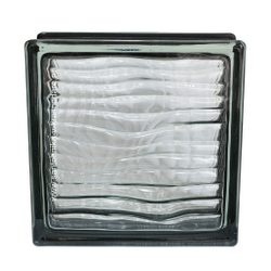 Купить Стеклоблок бесцветный водопад черный бриллиант Vitrablok 19х19х8