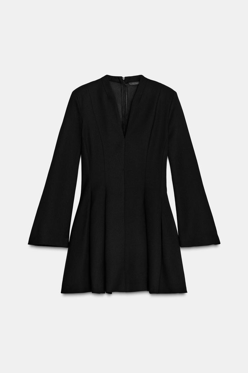 ZARA МИНИ-ПЛАТЬЕ С ПОДПЛЕЧНИКАМИ, ЧЕРНЫЙ