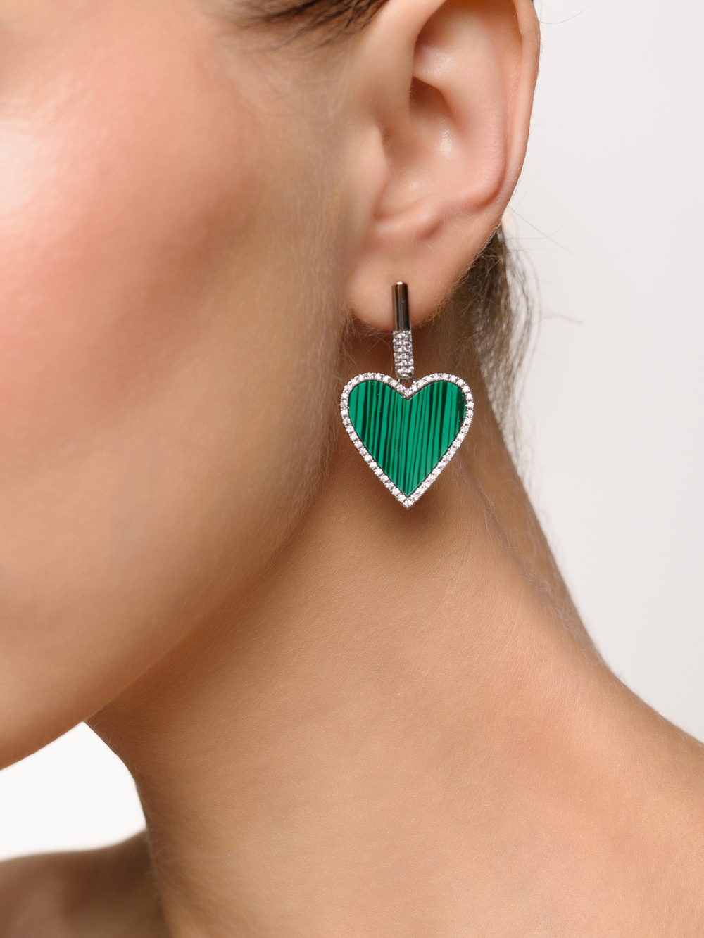 Серьги "Cinta Green White"