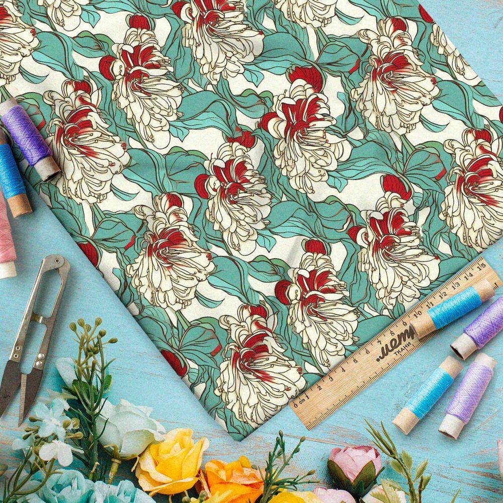 Ткань премиум шелк искусственный Армани фантазийные вибрации воздуха