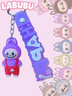 Брелок игрушка Лабубу в комбинезоне Фиолетовый