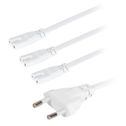 Разветвитель сетевой для линейных светильников ЭРА 3х IEC C7 2pin+timer на 3 точки с таймером 4, 8, 12H 2 м | Аксессуары для фито светильников