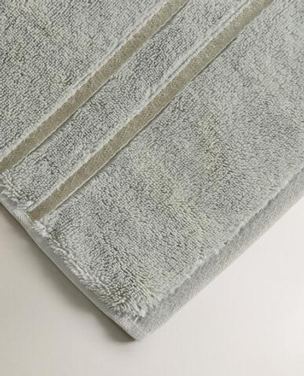 ZARA HOME БАННОЕ ПОЛОТЕНЦЕ С КАЙМОЙ, ЗЕЛЕНЫЙ