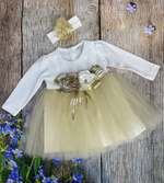 Платье с цветочком "Bulsen" KOD: 406 (Цвет: Бело-розовый, Размер: 80)