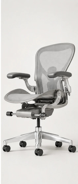 Кресло Herman Miller Aeron Carbon Polished Aluminium, размер A