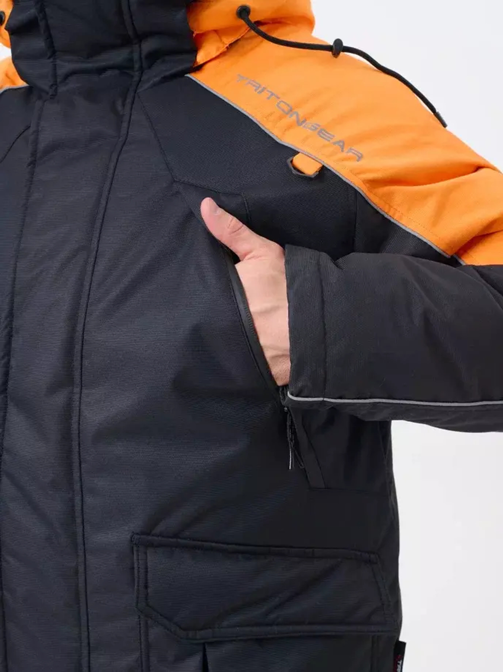 Костюм-поплавок TritonGear S&F Skif -40 (Таслан), Полукомбинезон, Черно-оранжевый