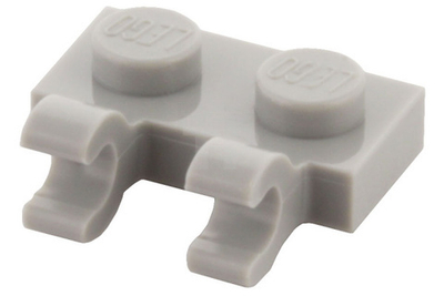 Lego 100шт Плитка с двумя клипами (серый) 4556157