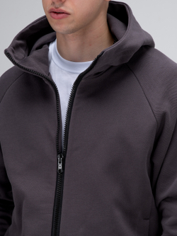 Костюм мужской спортивный на молнии (с начесом). Графит
