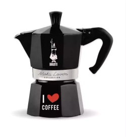 Bialetti Moka Express черная I LOVE COFFEE, на 3 порции