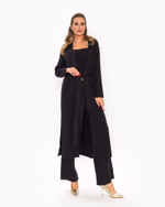 Женский трикотажный костюм-тройка чёрный с кардиганом