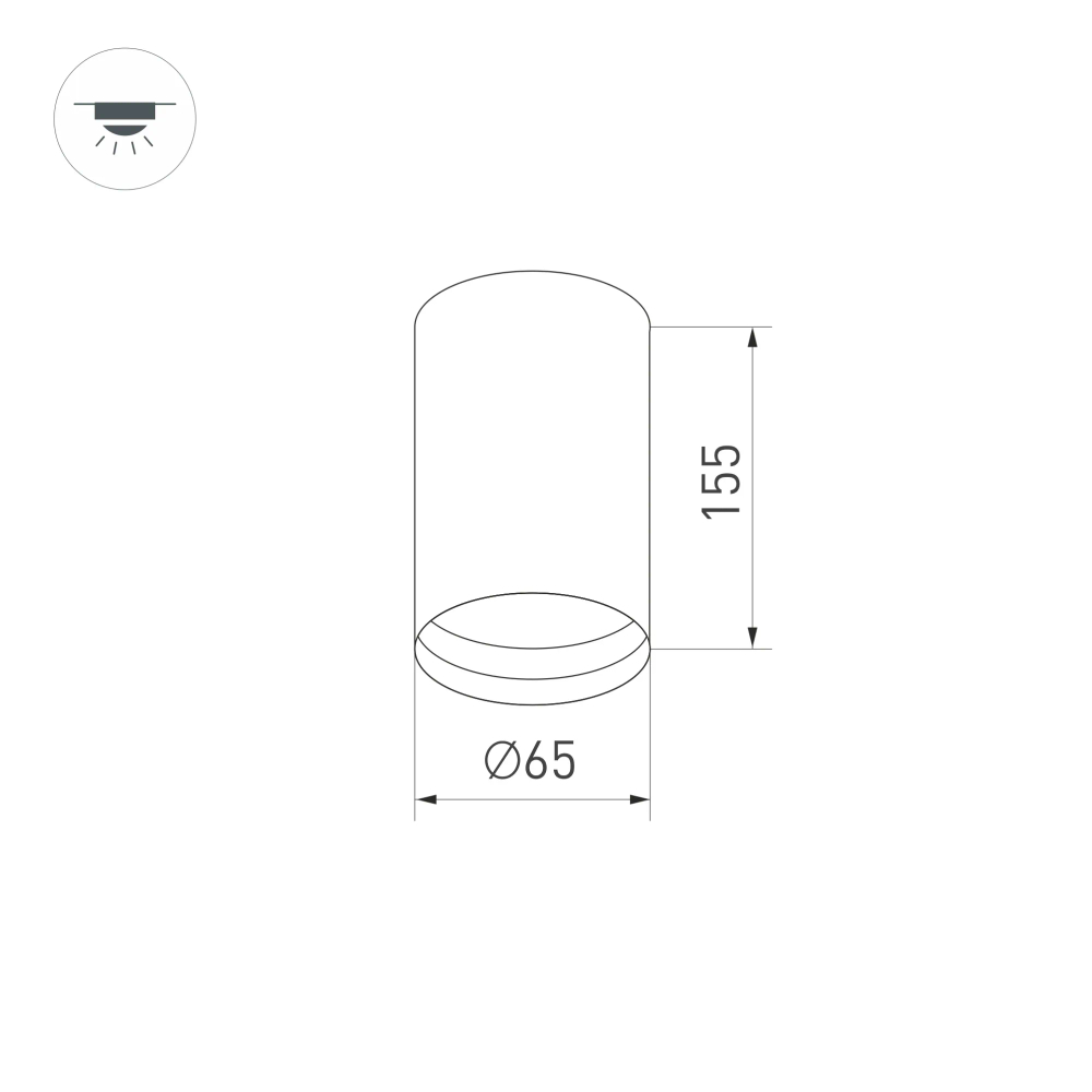 Корпус SP-POLO-SURFACE-R65 (BK, 1-3, 200mA) (Arlight, IP20 Металл, 5 лет) 024221(1)