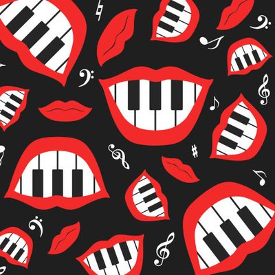 Слушай музыку и улыбайся! (черно-красный вариант)