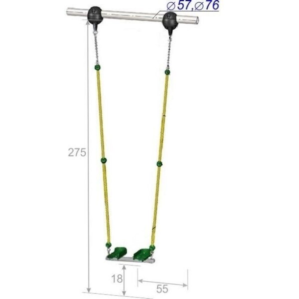 Качели для качания стоя высотой 300 см, диаметр крепления на трубу 76 мм