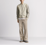Мужской кожаный жакет Dior Varsity с вышивкой CD Icon, бежевый