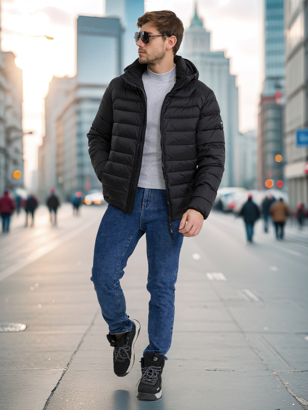 Куртка еврозима чёрная С23-2095