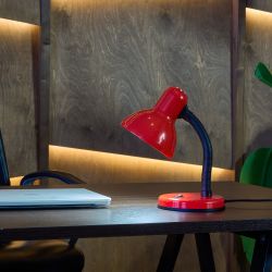 TLI-225 RED E27 Светильник настольный. Цоколь Е27. Механический выключатель. Красный. ТМ Uniel.