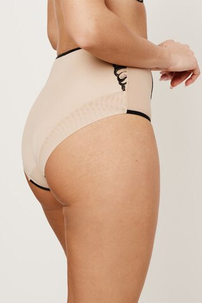 REBECCA BEIGE/BLACK Трусы высокие SUBTILLE