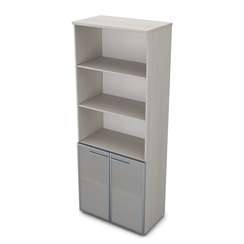 9Ш.005.21 Шкаф высокий со стеклом и открытыми полками (800*450*2045)