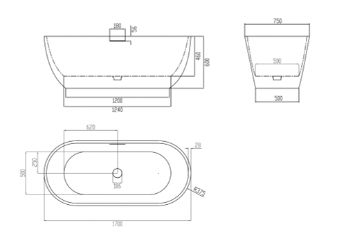 Ванна из искусственного камня ABBER Frankfurt AM9941MBE светло-бежевая матовая