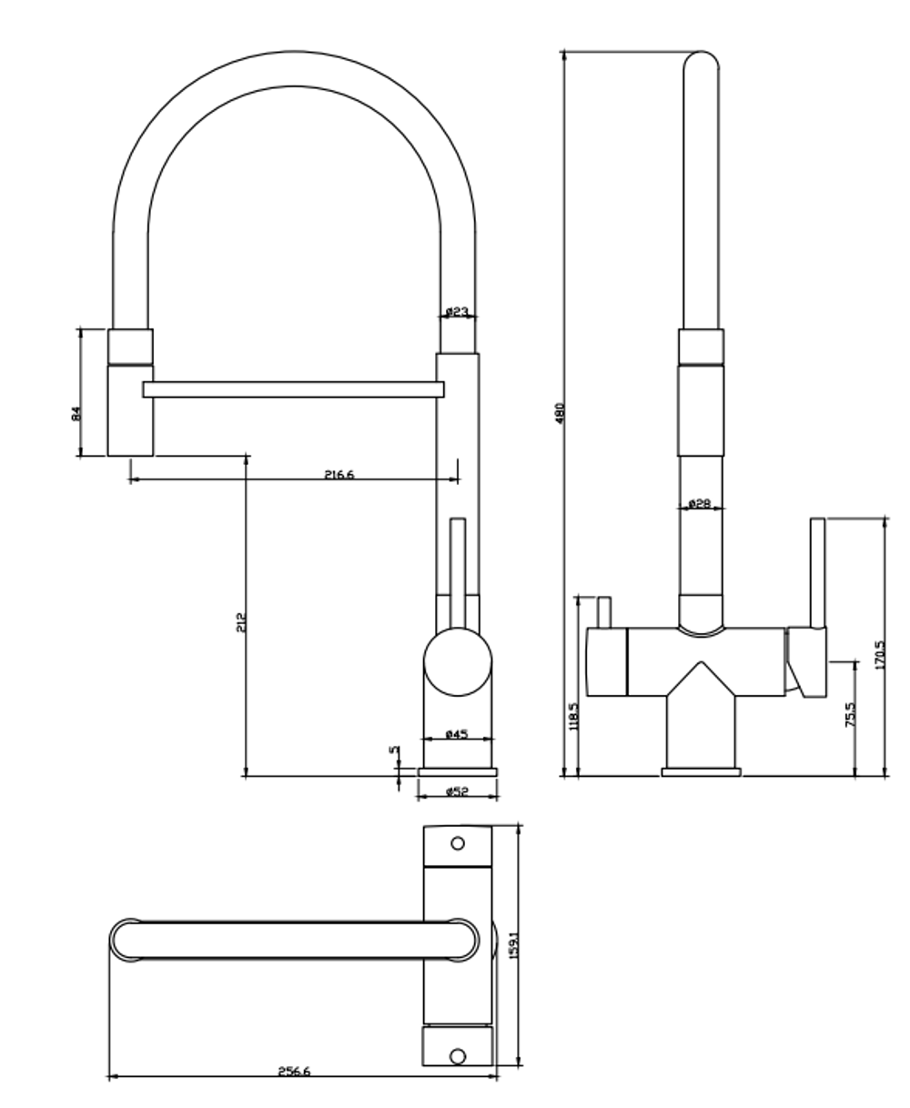 Смеситель для кухни Grocenberg GB4099 с гибким изливом Хром