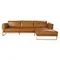 Пятиместный диван Angel Cerda 6232 с правым шезлонгом из кожи цвета Camel