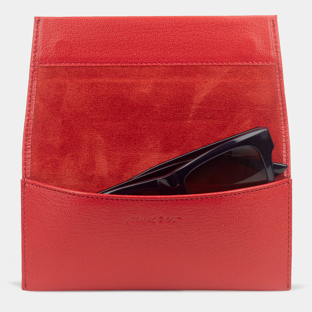 Футляр для очков Lentille из кожи козы, красного цвета