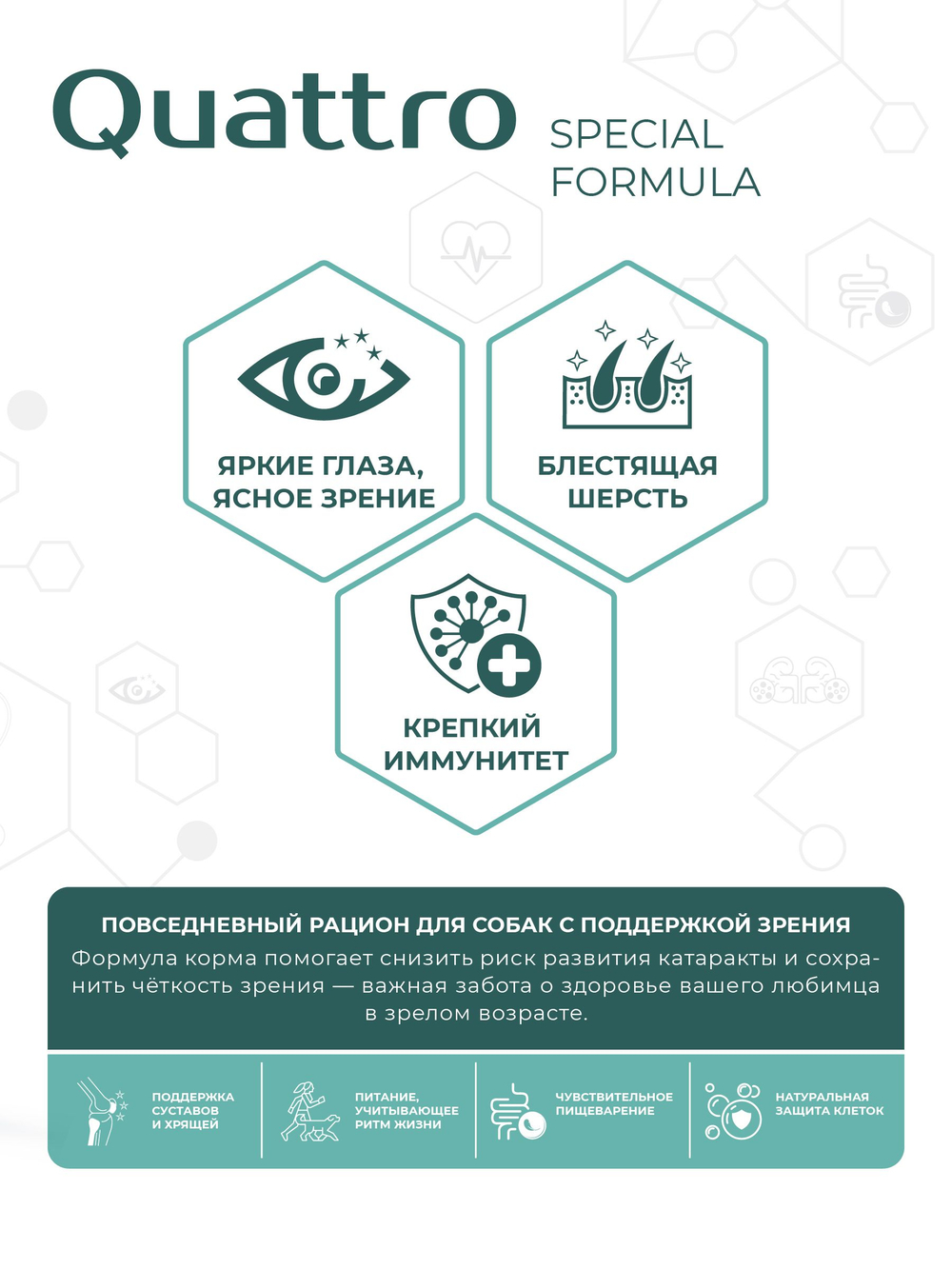 Корм для собак мелких пород SF Vision Clarity, (катаракта), 3 кг, QUATTRO