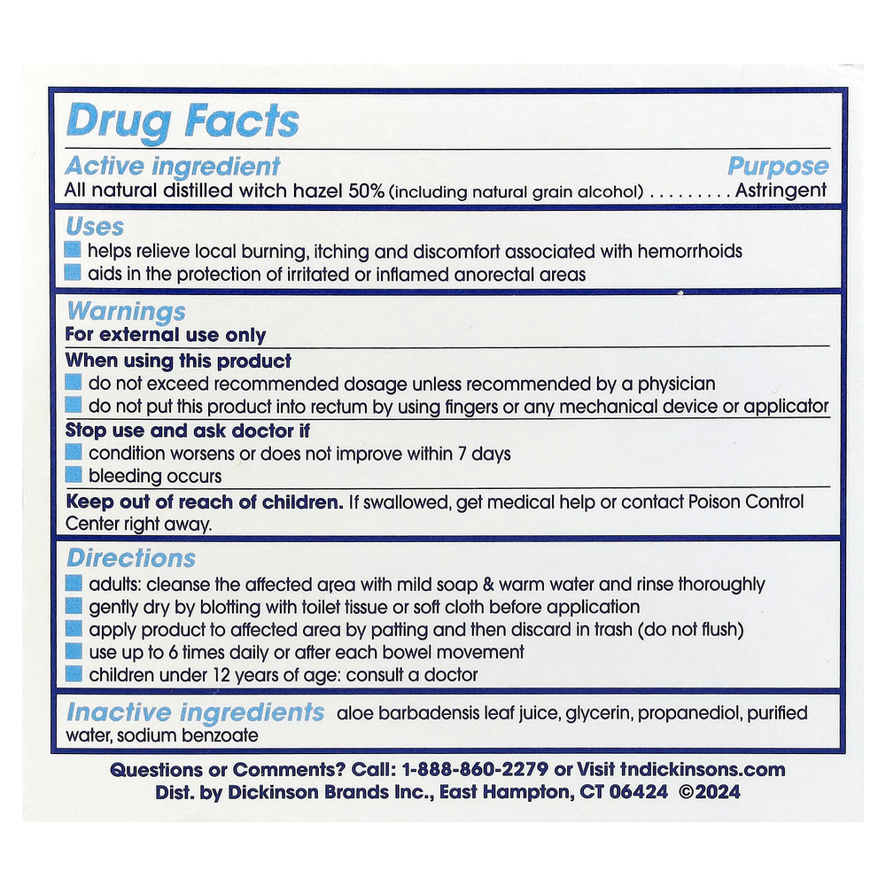Dickinson Brands, GN Dickinson's®, охлаждающие диски с лечебным вкусом гамамелиса, для облегчения симптомов геморроя, 100 шт.