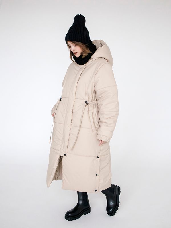 Пуховик зимний женский бежевый - фото 2