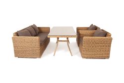 "Моккачино" обеденная группа из искусственного ротанга, цвет соломенный