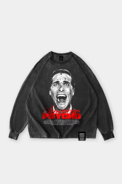 Лонгслив SHMOT "AMERICAN PSYCHO" GARMENT DYE Черный