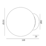Светильник накладной MUNICH под лампу G9,  опаловое стекло,  основание цвета темная бронза,  D150xH168мм,  IP54