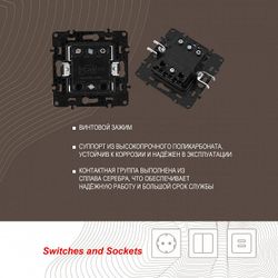 Выключатель перекрестный одноклавишный без рамки Arte Milano 217 217.34-1.silver