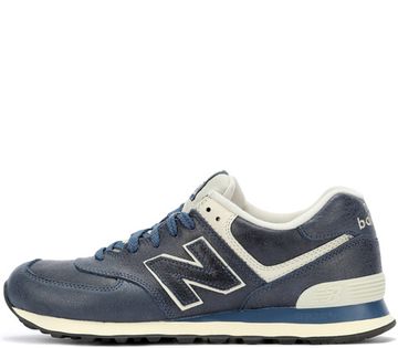 Кроссовки New Balance 574 Leather Blue с мехом