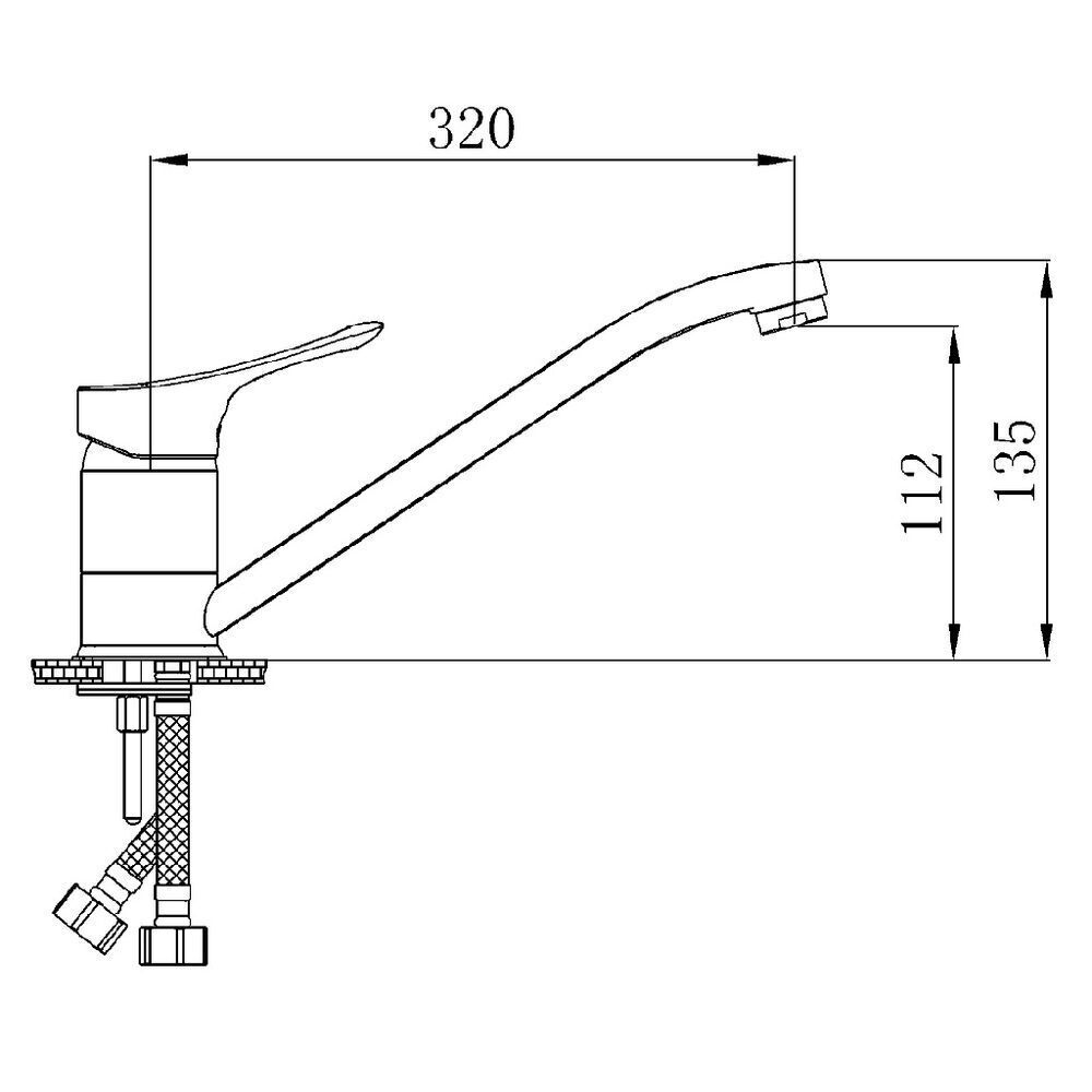 Смеситель для кухни, РМС, с картриджем, хром, SL120-004-25