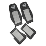 Чехлы VOLVO FH-12 после 2003 года: два высоких сиденья, ремни из сиденья (есть вырезы под ремень) (экокожа, черный, серая вставка)